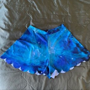 Black Milk Galaxy Teal Shorties size L